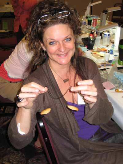 Lisa with bronze cymbals